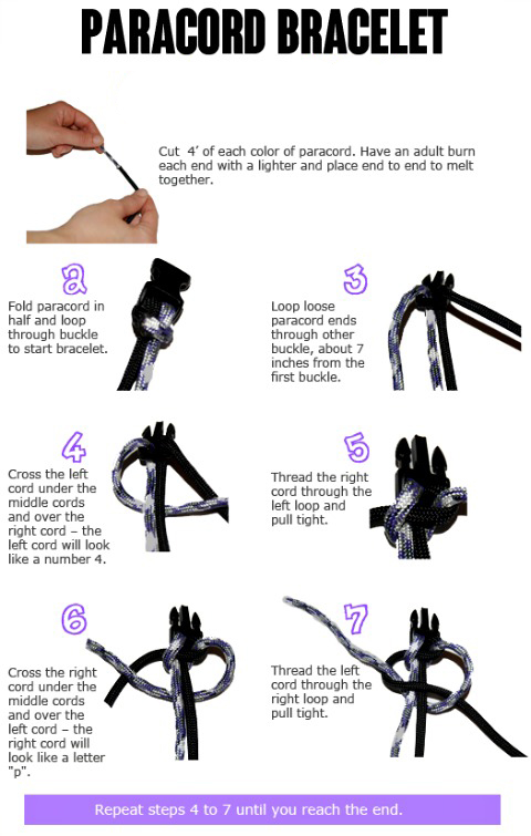 weaving of paracord bracelets